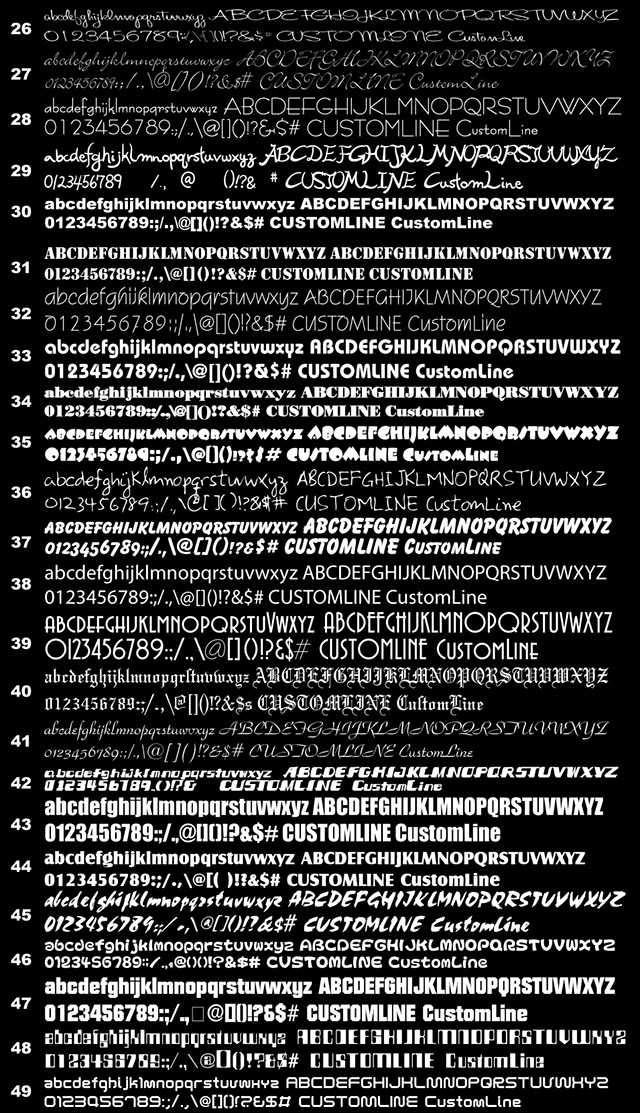 カッティングステッカー　切り文字ステッカー　切り抜きステッカー　書体　Font
