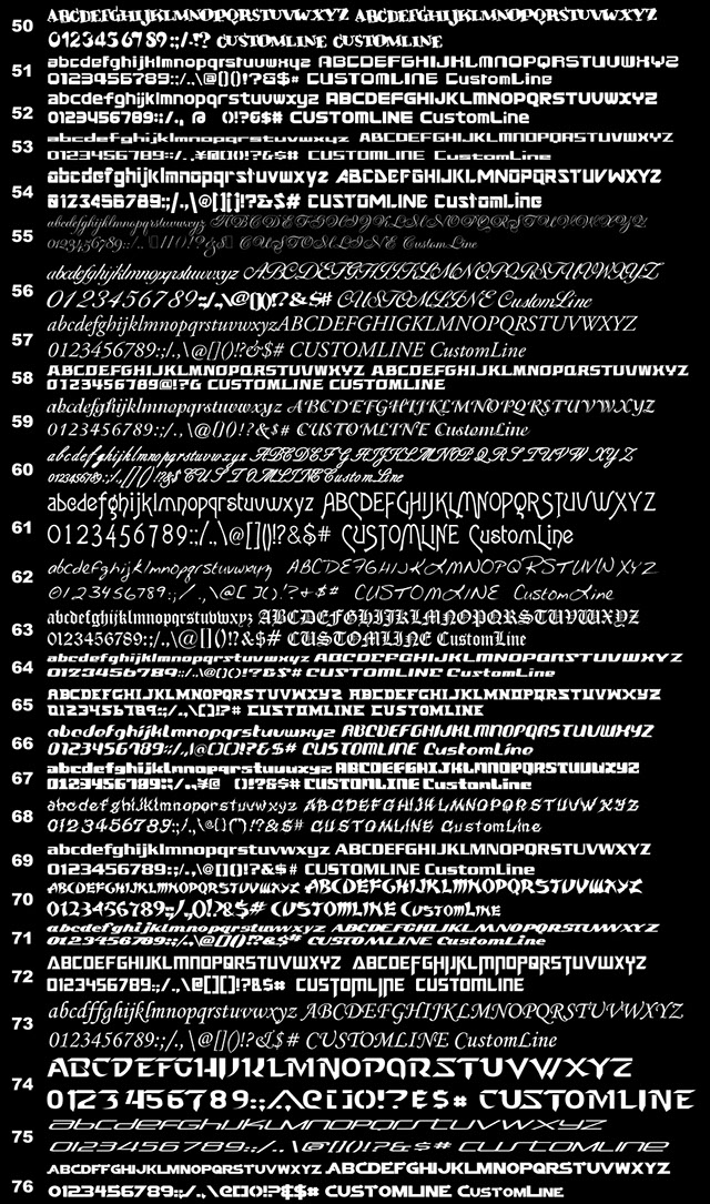 カッティングステッカー　切り文字ステッカー　切り抜きステッカー　書体　Font